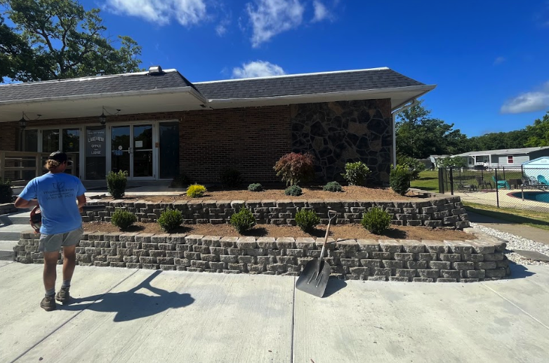 Retaining wall installed in Cottleville, MO.