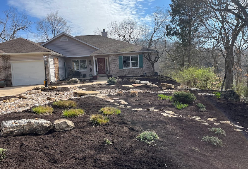 Mulch and rock results in a house in St. Charles County.